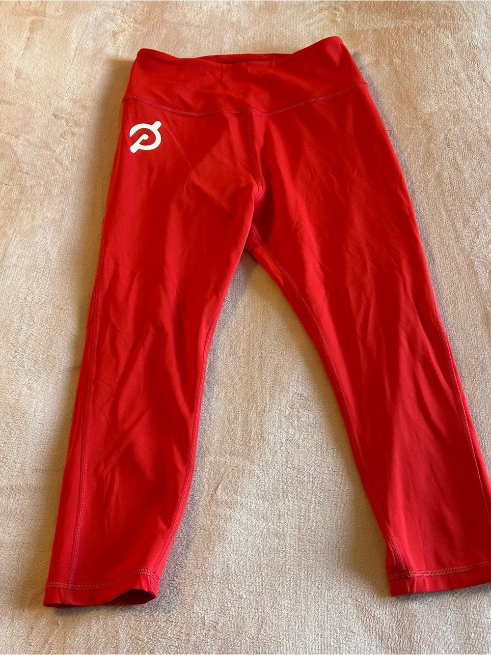 Peloton United London vibrant red capri leggings yoga athletic pull on pants M